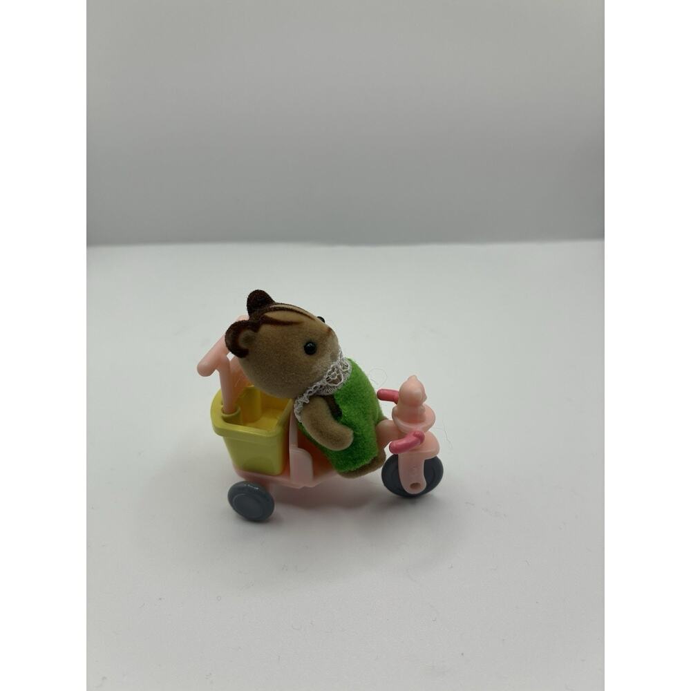 Calico Critters Sylvanian Families - Cycle Tricycle Cart With Baby Squirrel - Picture 2 of 6